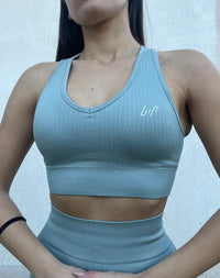 RIBBED Bra azzurro cenere